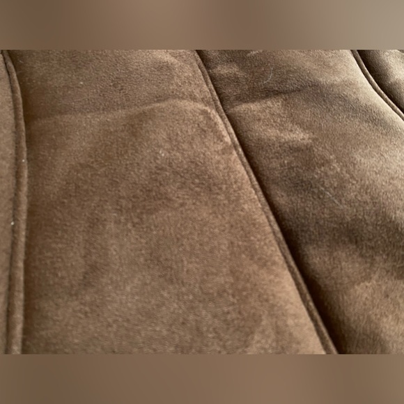 Chicos Brown Faux Suede & Fur Hook Eye Vest XL Great Condition! - Picture 5 of 7